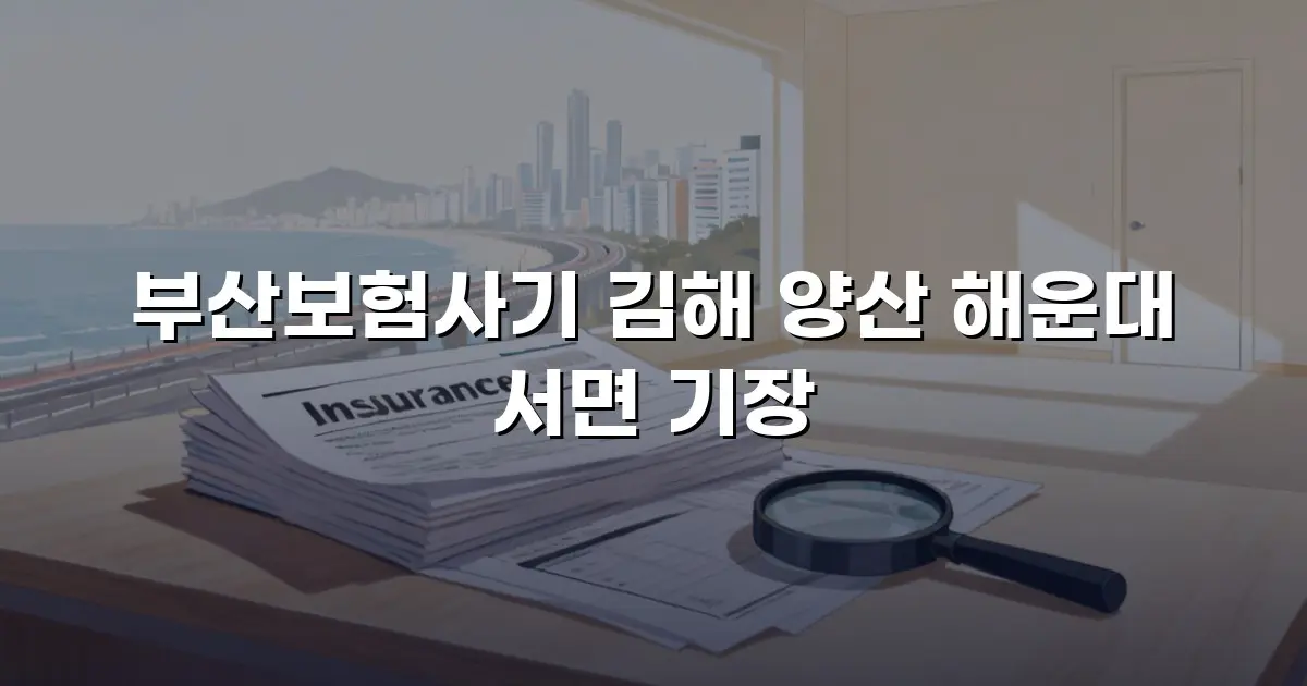 부산보험사기 김해 양산 해운대 서면 기장