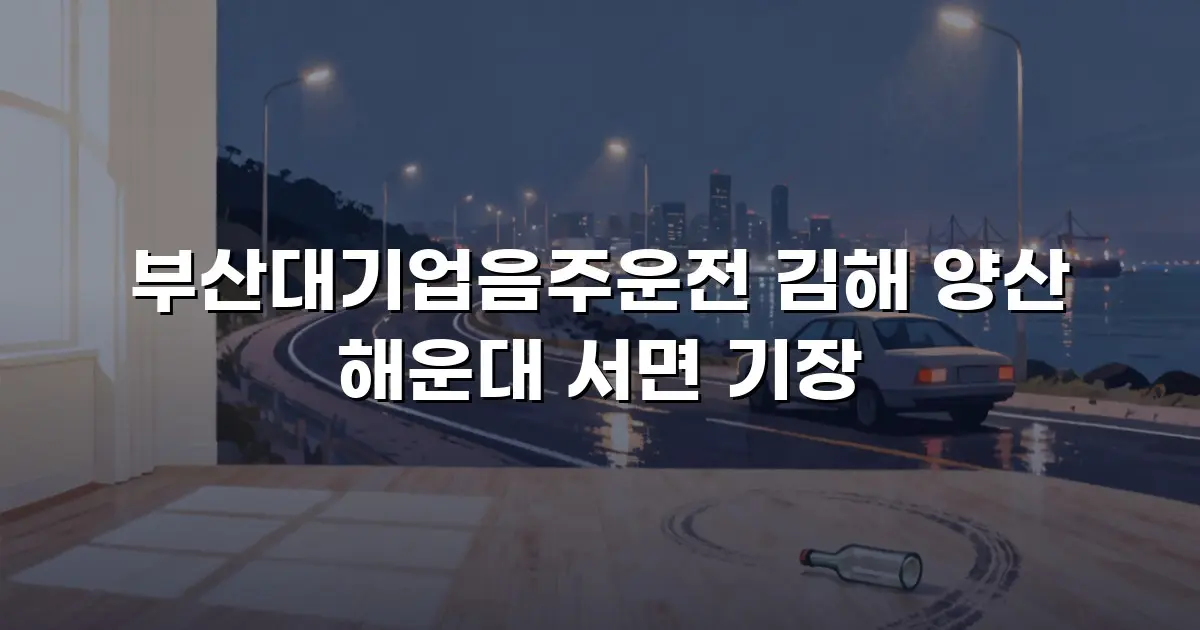 부산대기업음주운전 김해 양산 해운대 서면 기장