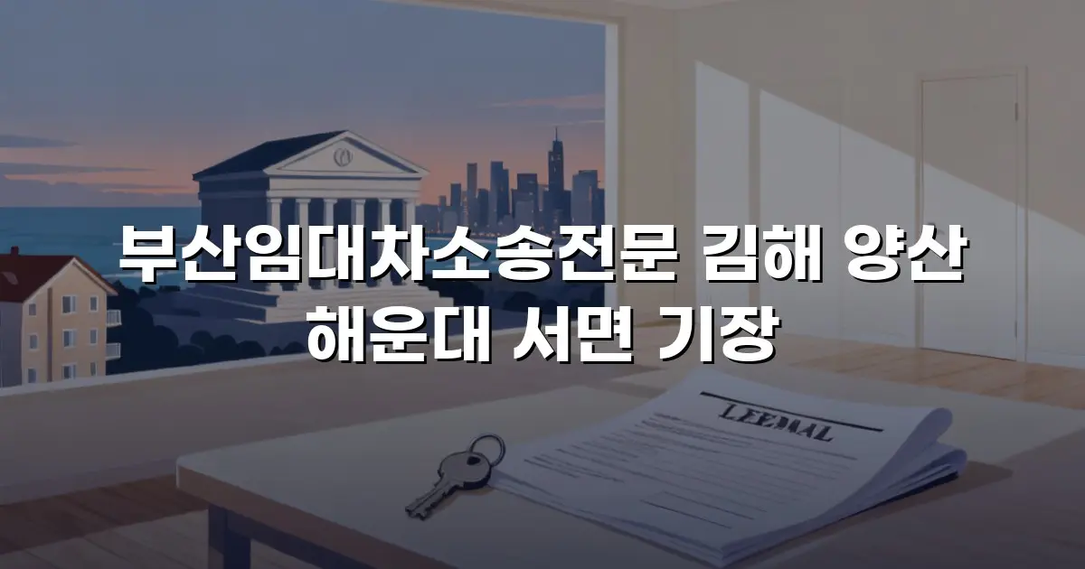 부산임대차소송전문 김해 양산 해운대 서면 기장