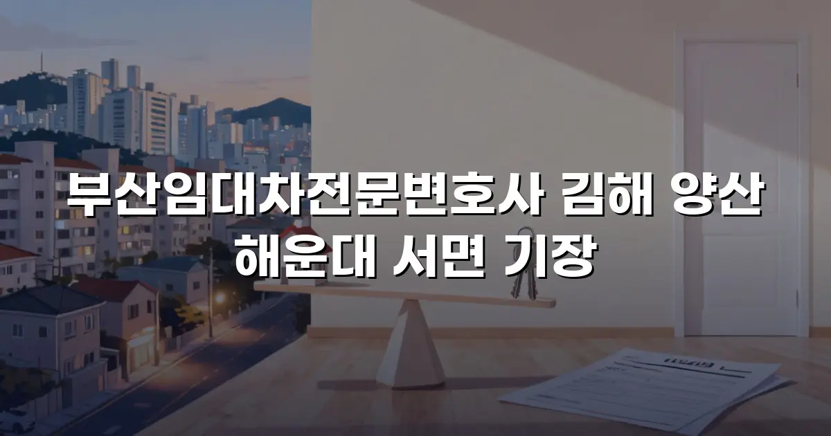 부산임대차전문변호사 김해 양산 해운대 서면 기장