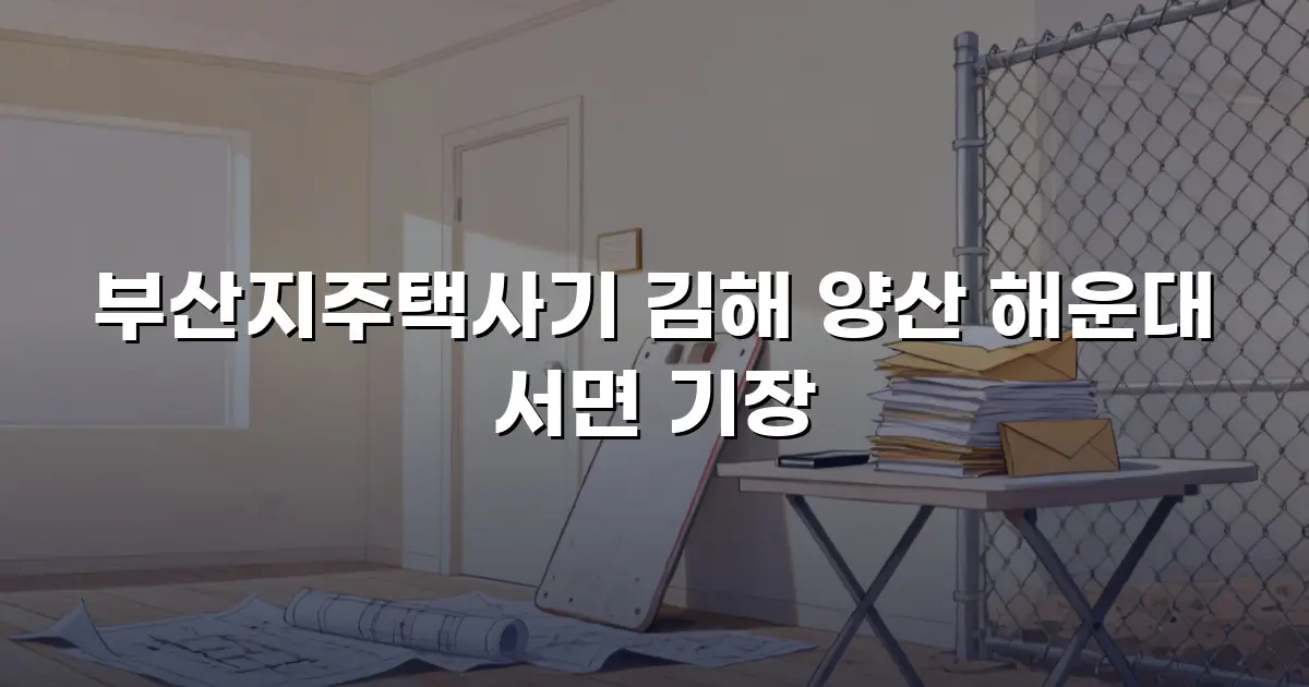 부산지주택사기 김해 양산 해운대 서면 기장