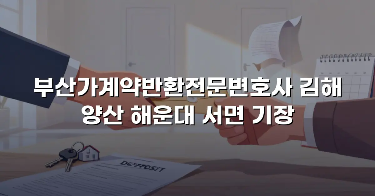 부산가계약반환전문변호사 김해 양산 해운대 서면 기장