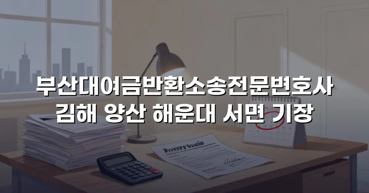 부산대여금반환소송전문변호사 김해 양산 해운대 서면 기장