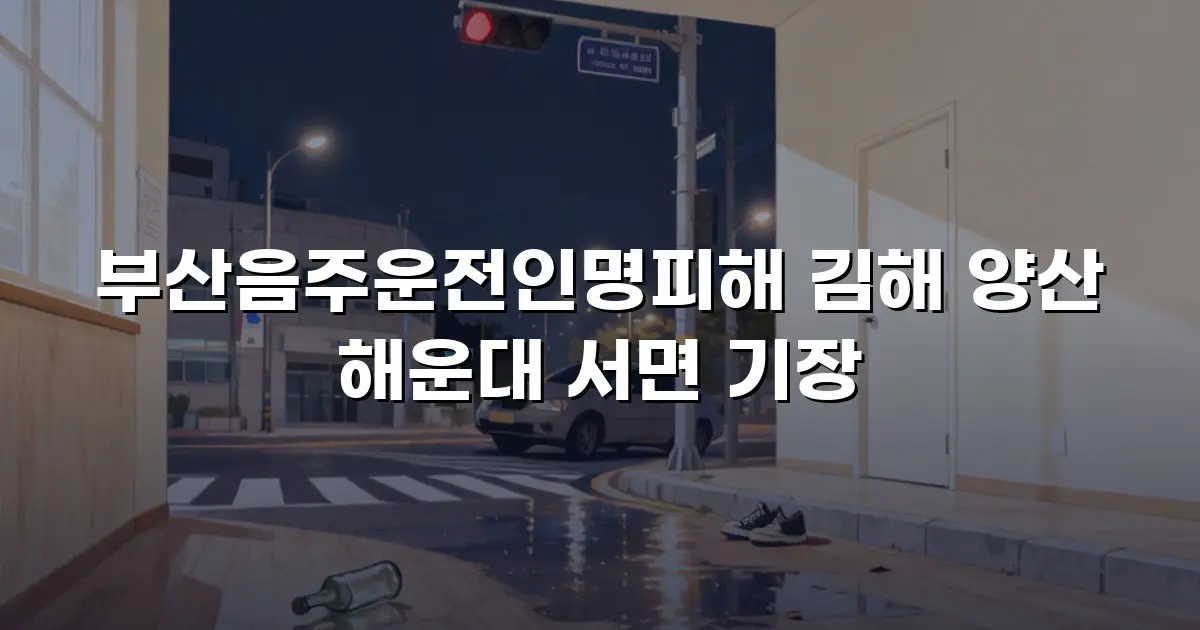 부산음주운전인명피해 김해 양산 해운대 서면 기장