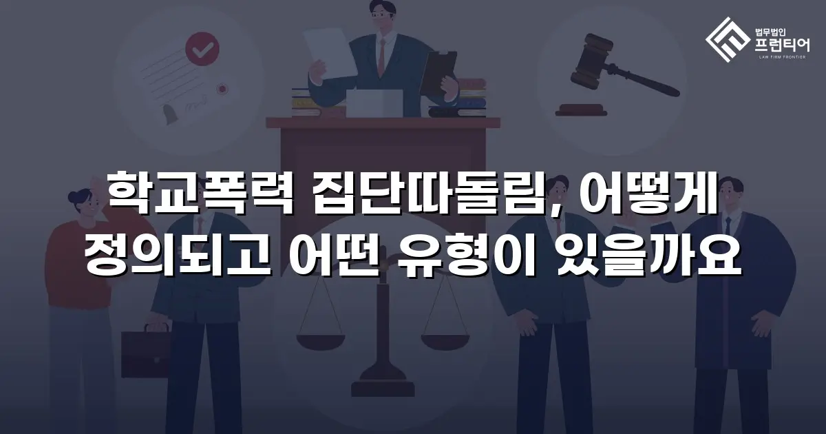 학교폭력 집단따돌림, 어떻게 정의되고 어떤 유형이 있을까요