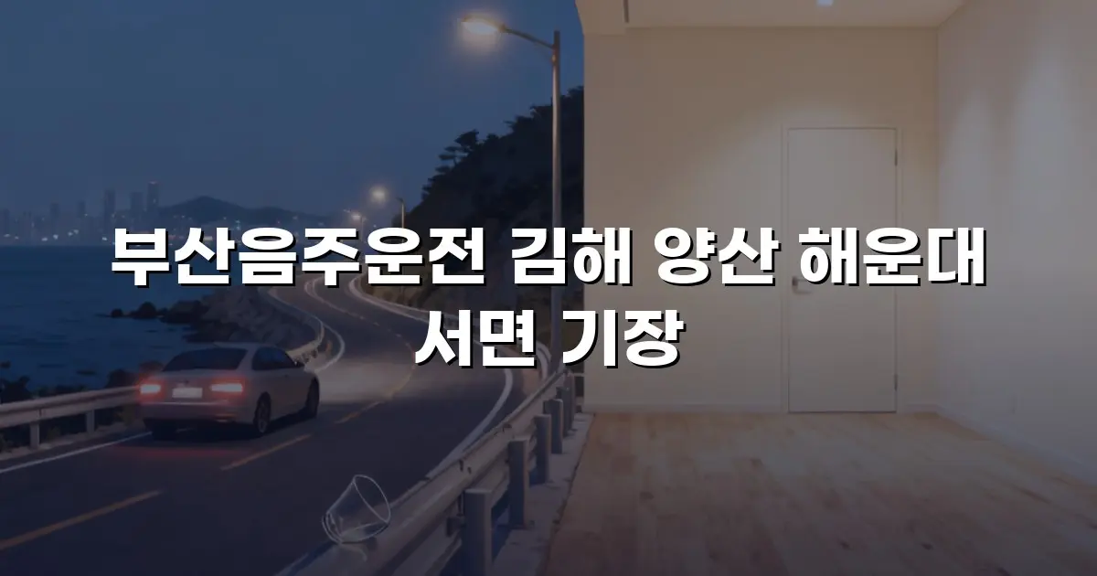 부산음주운전 김해 양산 해운대 서면 기장