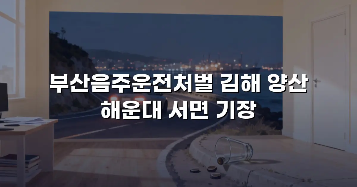 부산음주운전처벌 김해 양산 해운대 서면 기장