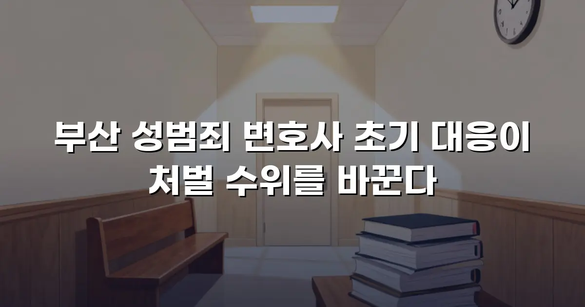 부산 성범죄 변호사 초기 대응이 처벌 수위를 바꾼다