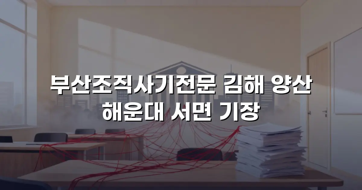 부산조직사기전문 김해 양산 해운대 서면 기장