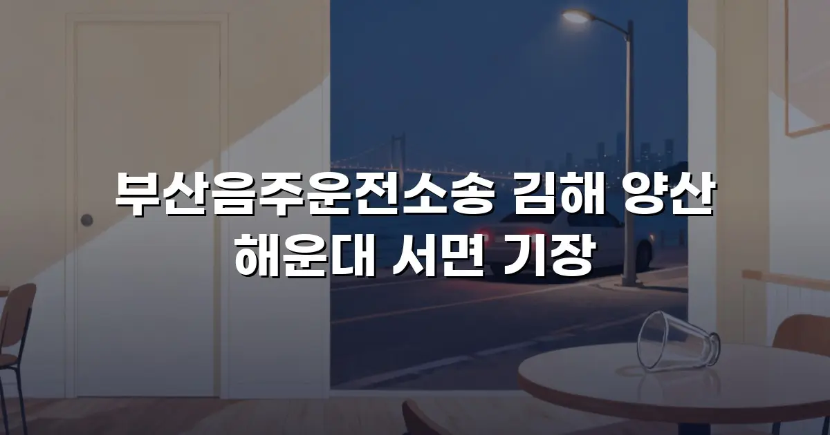 부산음주운전소송 김해 양산 해운대 서면 기장