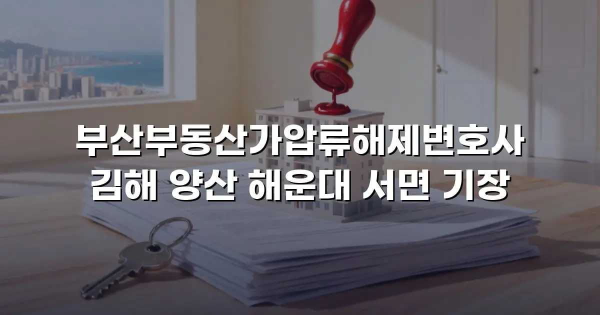 부산부동산가압류해제변호사 김해 양산 해운대 서면 기장