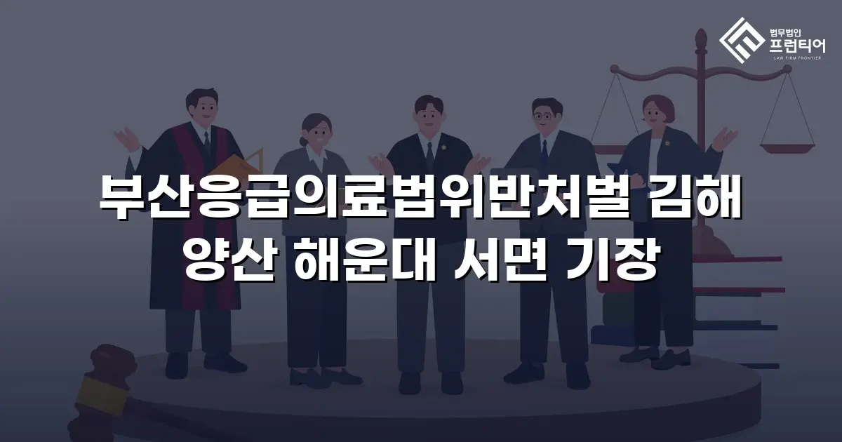 부산응급의료법위반처벌 김해 양산 해운대 서면 기장