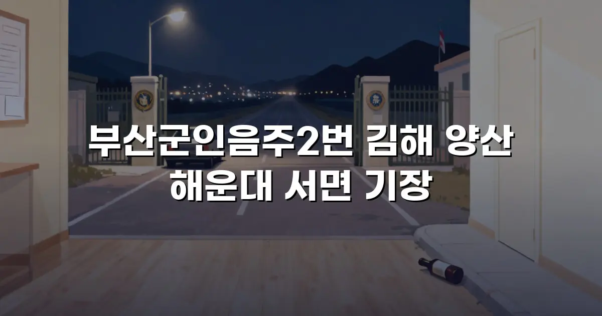 부산군인음주2번 김해 양산 해운대 서면 기장