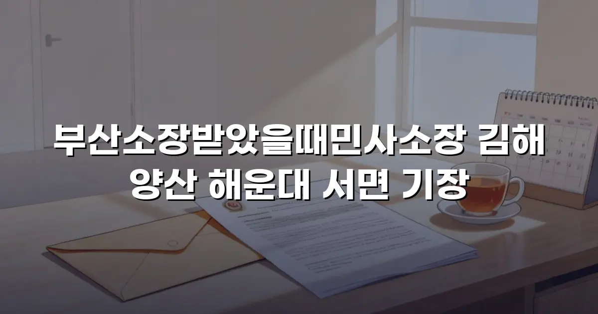 부산소장받았을때민사소장 김해 양산 해운대 서면 기장