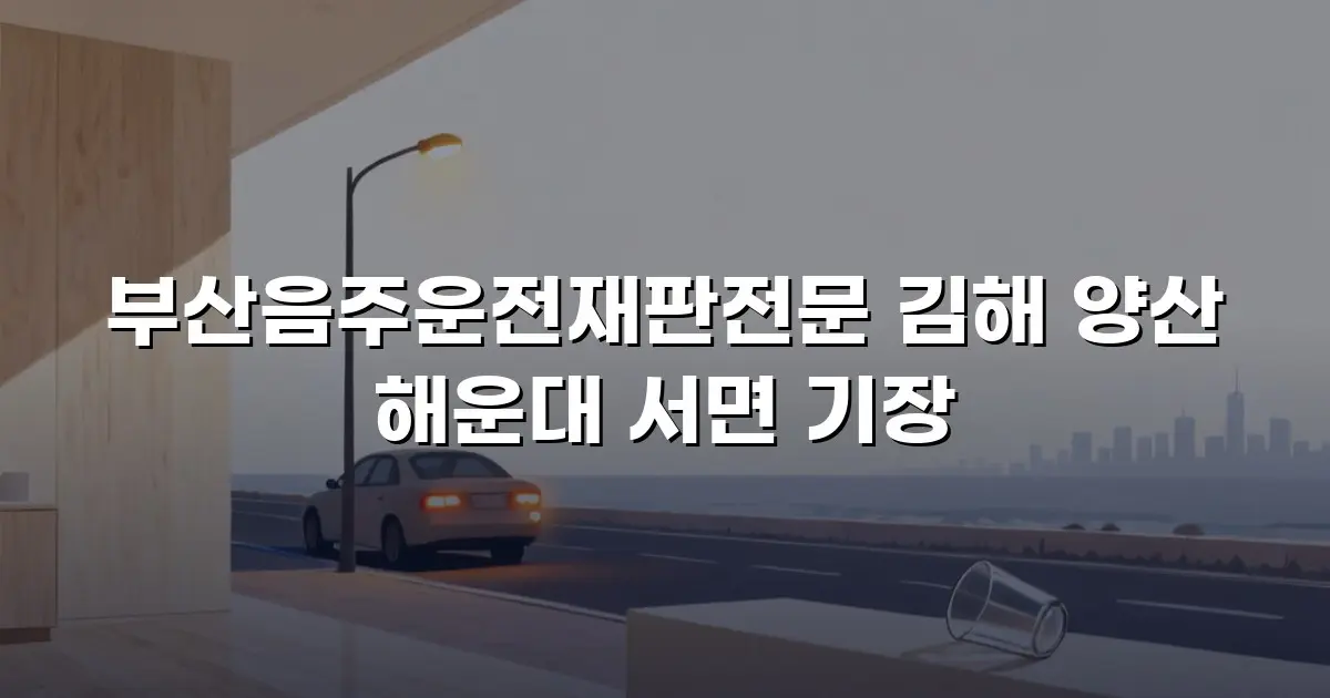 부산음주운전재판전문 김해 양산 해운대 서면 기장
