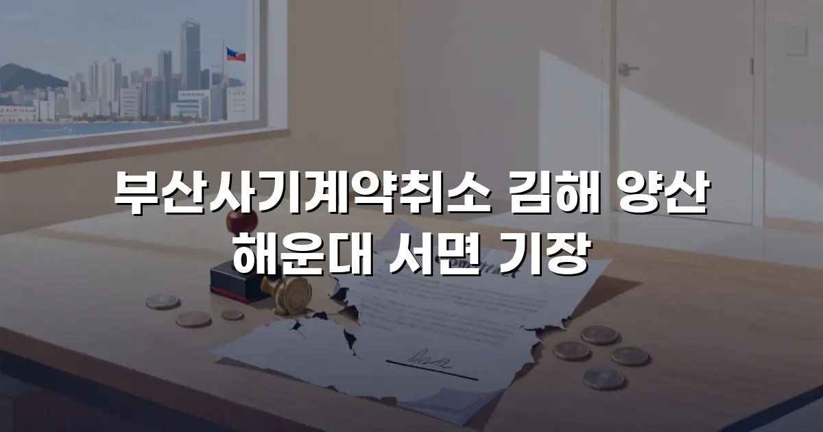 부산사기계약취소 김해 양산 해운대 서면 기장