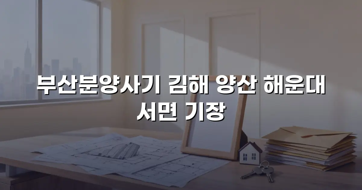 부산분양사기 김해 양산 해운대 서면 기장