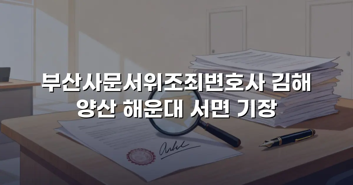 부산사문서위조죄변호사 김해 양산 해운대 서면 기장