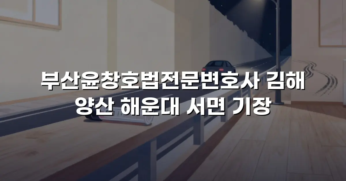 부산윤창호법전문변호사 김해 양산 해운대 서면 기장