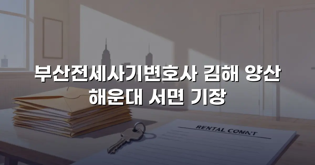 부산전세사기변호사 김해 양산 해운대 서면 기장