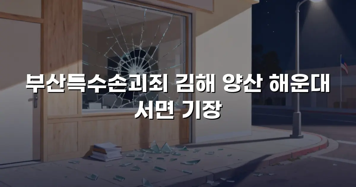 부산특수손괴죄 김해 양산 해운대 서면 기장