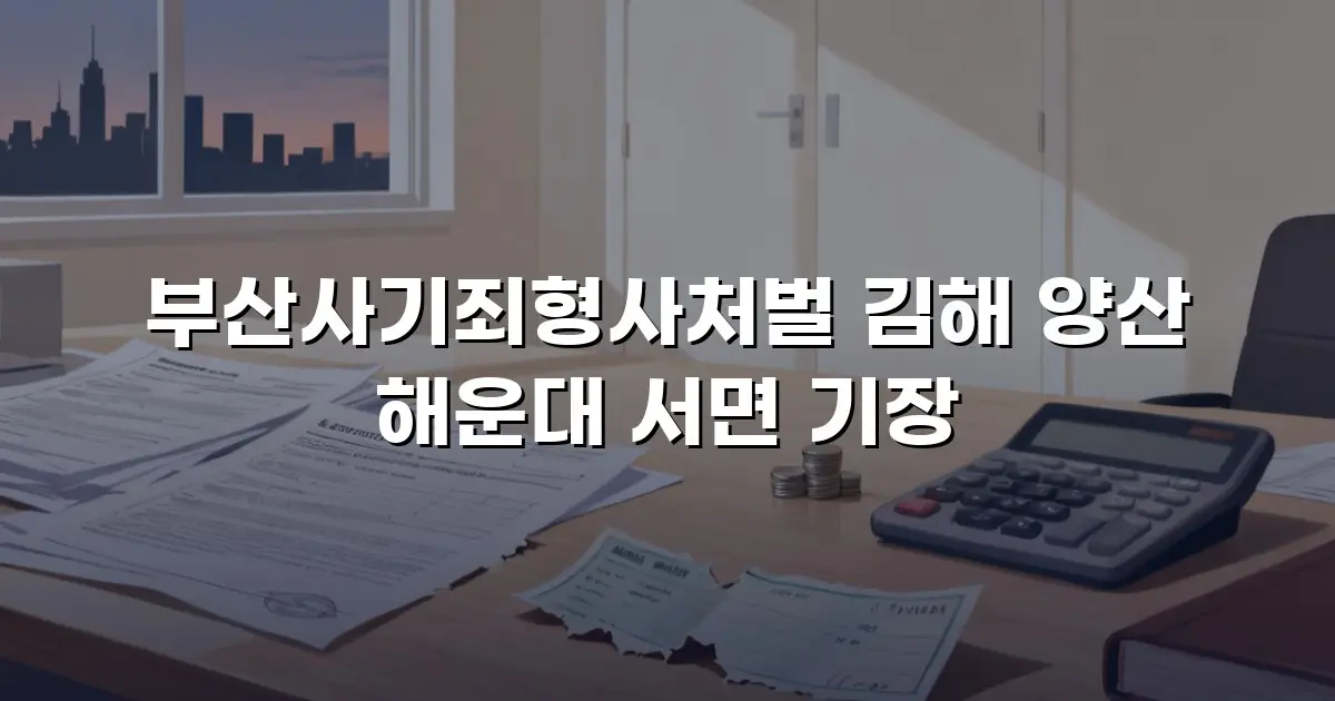 부산사기죄형사처벌 김해 양산 해운대 서면 기장