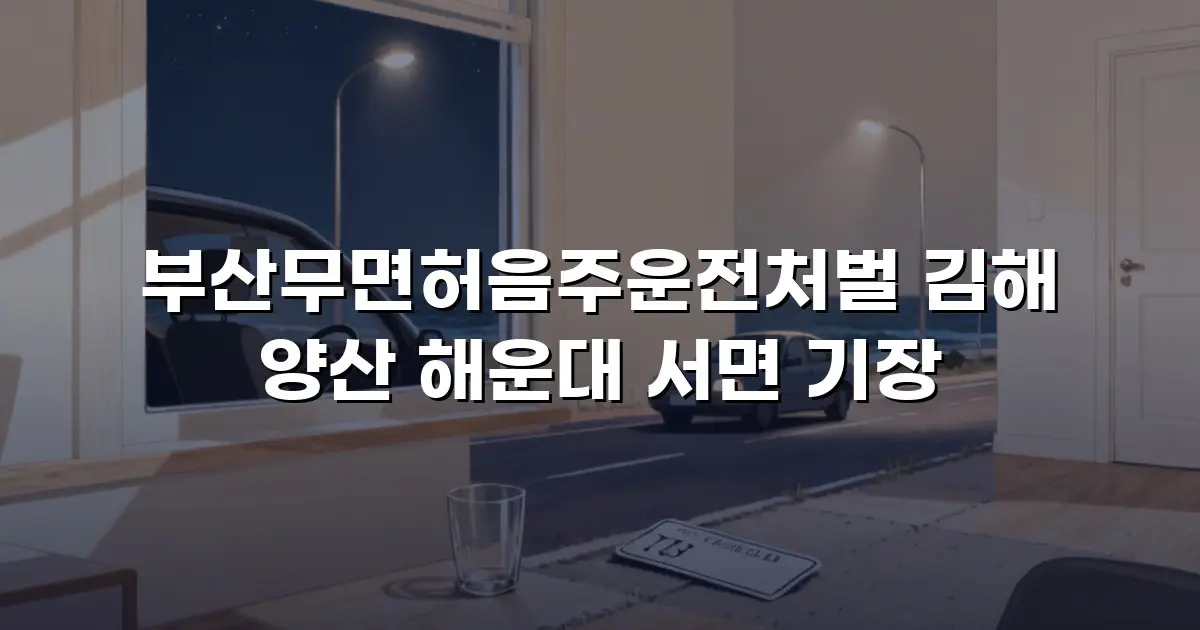 부산무면허음주운전처벌 김해 양산 해운대 서면 기장