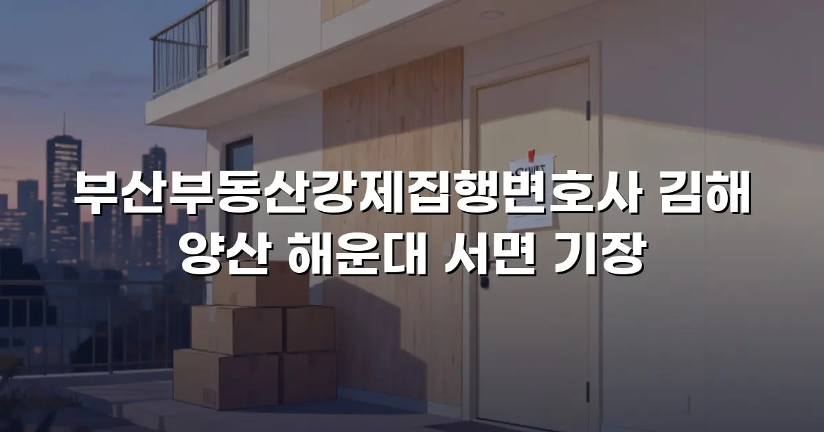 부산부동산강제집행변호사 김해 양산 해운대 서면 기장