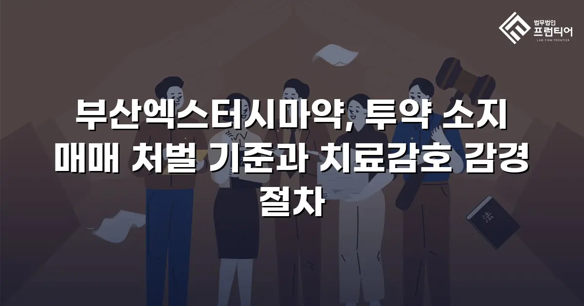 부산엑스터시마약, 투약 소지 매매 처벌 기준과 치료감호 감경 절차
