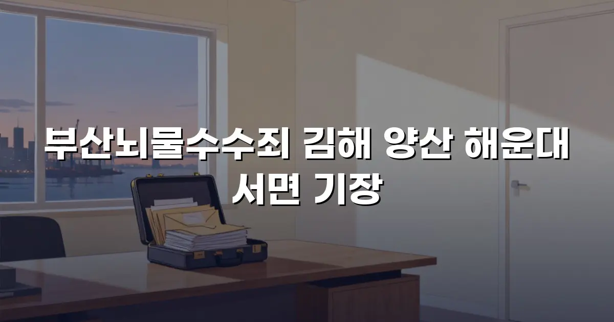 부산뇌물수수죄 김해 양산 해운대 서면 기장