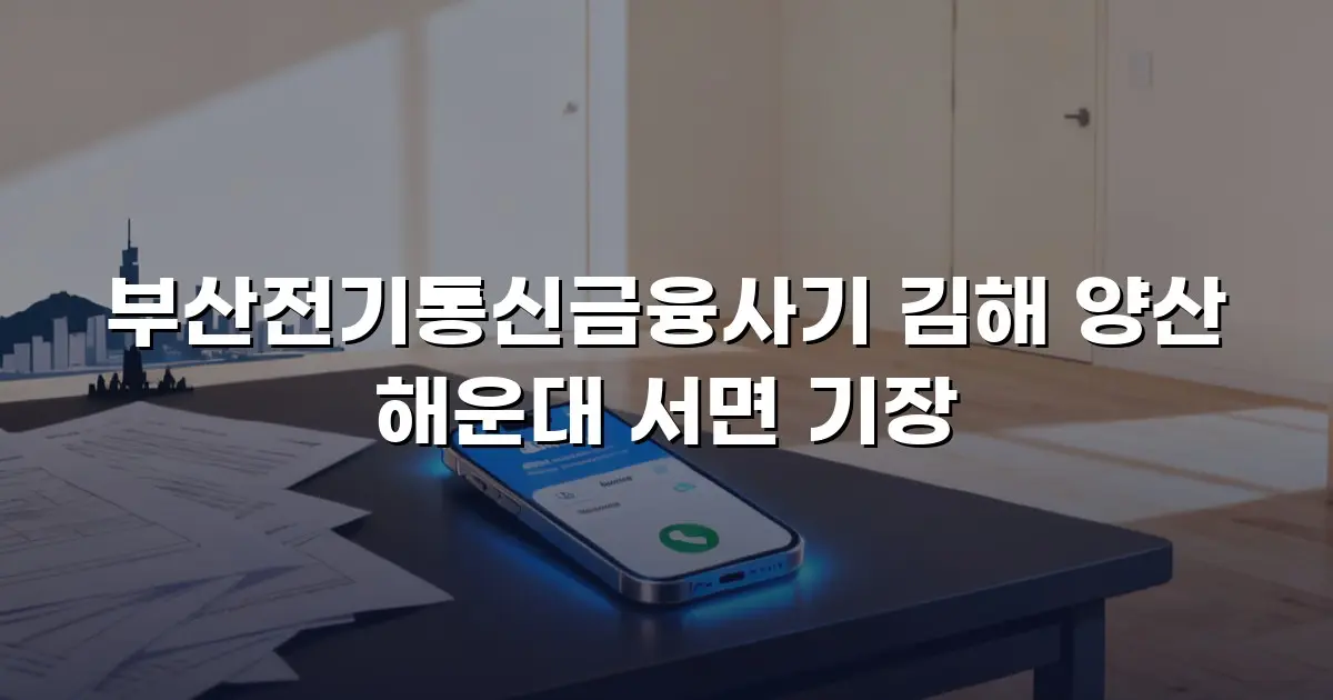 부산전기통신금융사기 김해 양산 해운대 서면 기장