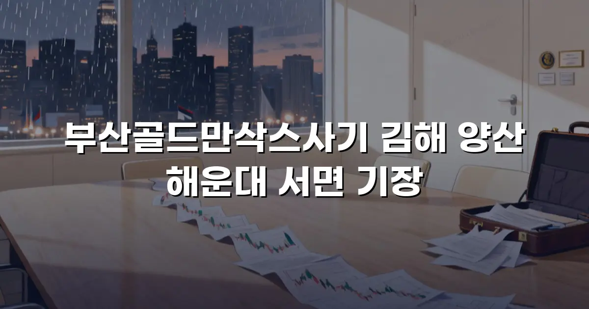 부산골드만삭스사기 김해 양산 해운대 서면 기장