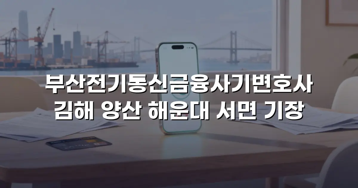 부산전기통신금융사기변호사 김해 양산 해운대 서면 기장