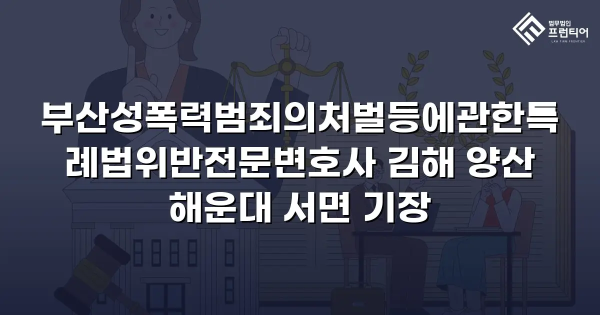 부산성폭력범죄의처벌등에관한특례법위반전문변호사 김해 양산 해운대 서면 기장