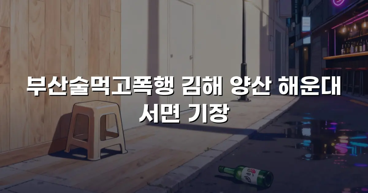부산술먹고폭행 김해 양산 해운대 서면 기장