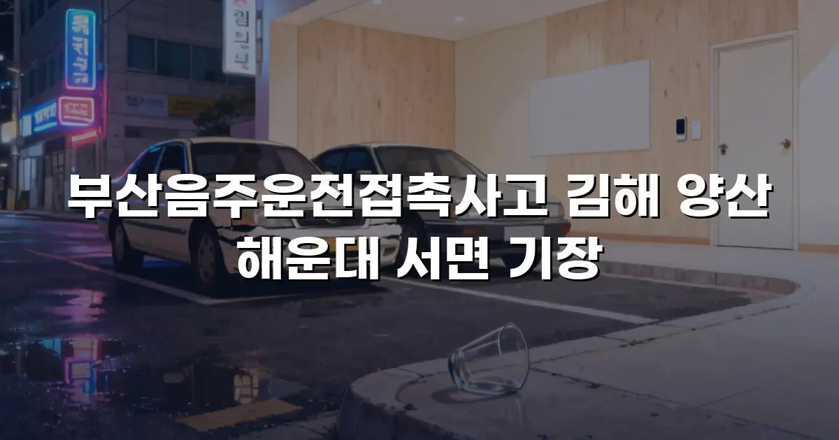 부산음주운전접촉사고 김해 양산 해운대 서면 기장