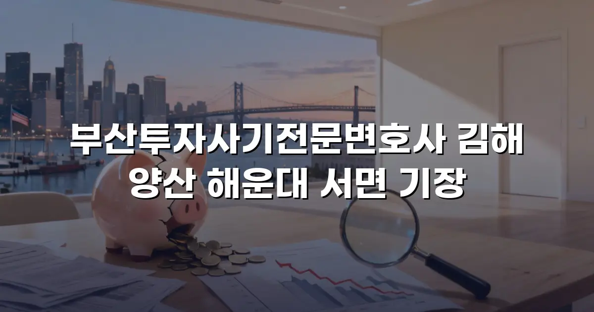 부산투자사기전문변호사 김해 양산 해운대 서면 기장