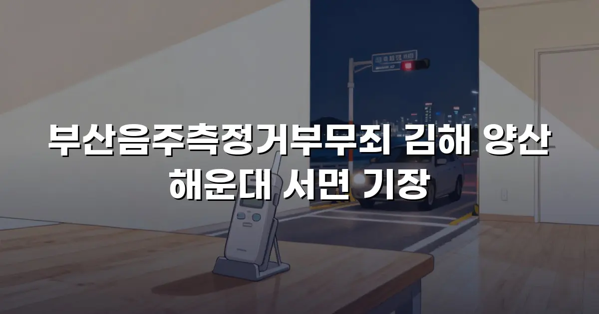 부산음주측정거부무죄 김해 양산 해운대 서면 기장
