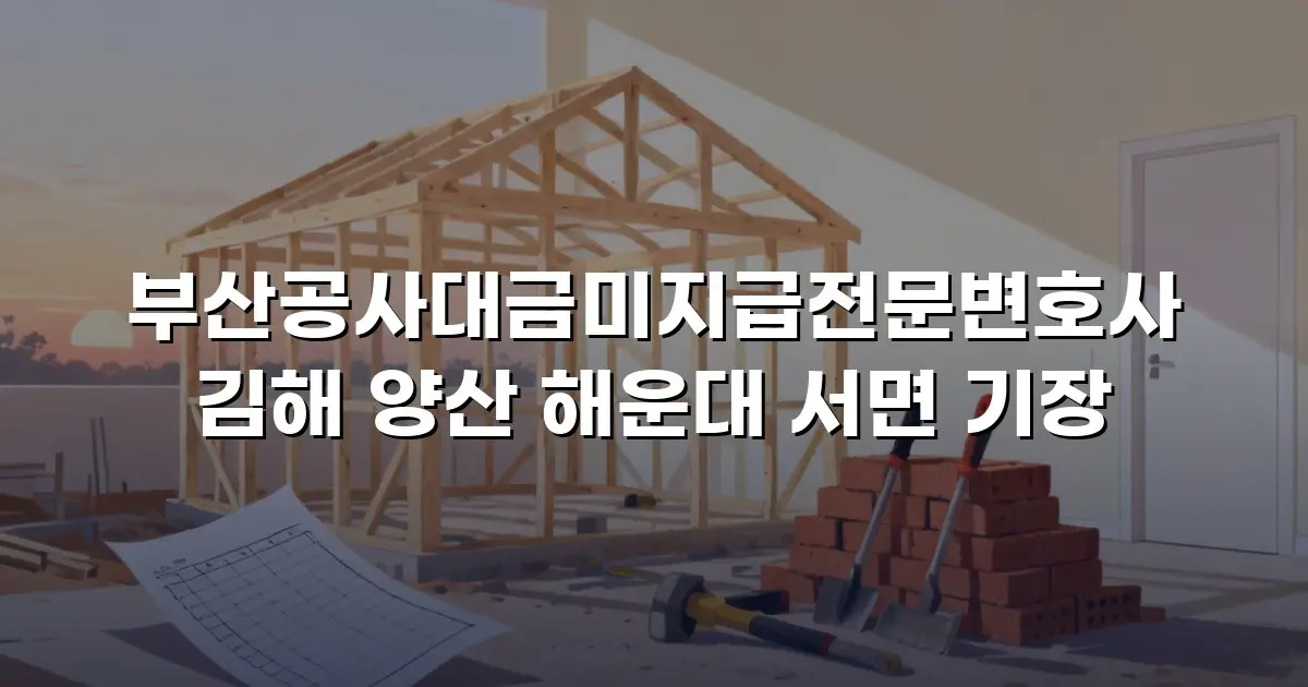부산공사대금미지급전문변호사 김해 양산 해운대 서면 기장