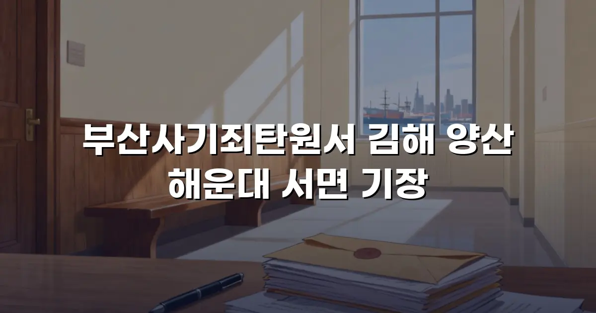 부산사기죄탄원서 김해 양산 해운대 서면 기장