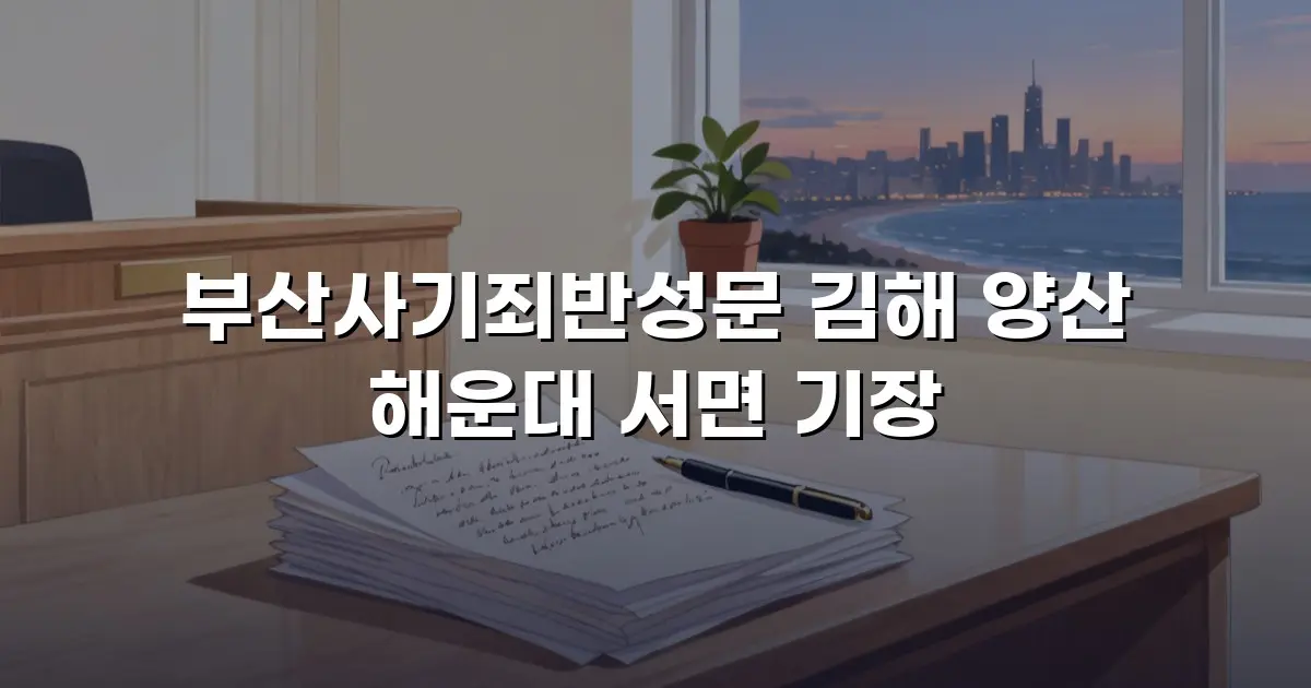 부산사기죄반성문 김해 양산 해운대 서면 기장