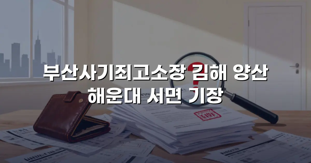 부산사기죄고소장 김해 양산 해운대 서면 기장