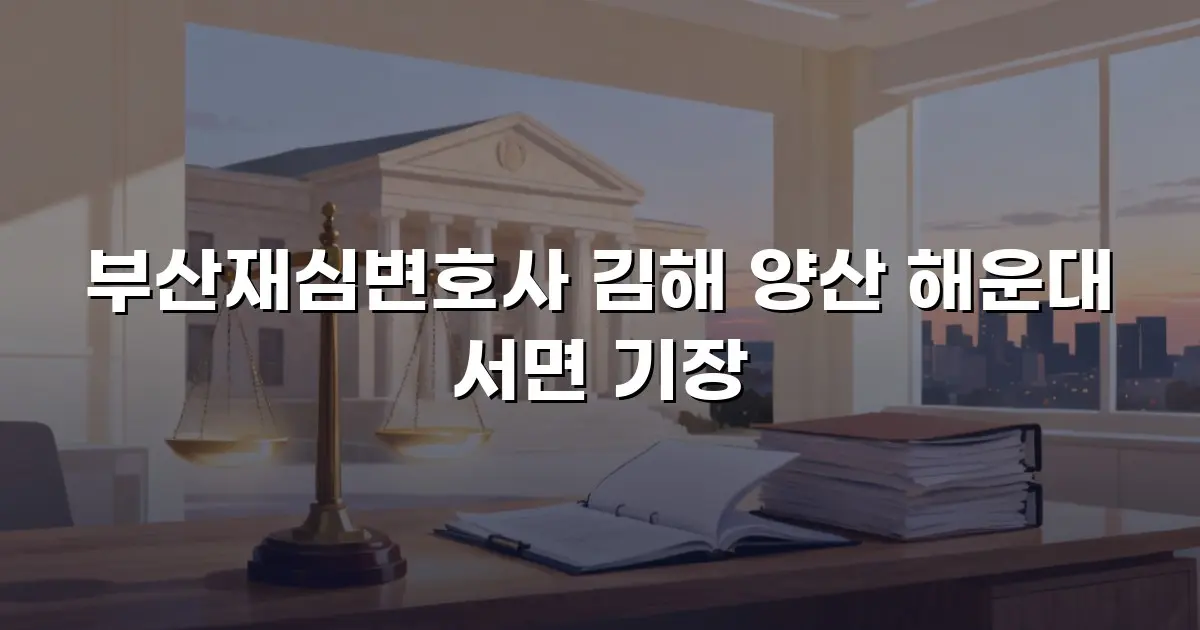 부산재심변호사 김해 양산 해운대 서면 기장