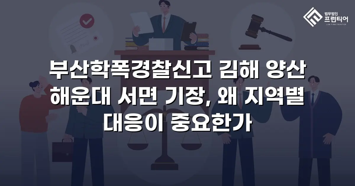 부산학폭경찰신고 김해 양산 해운대 서면 기장, 왜 지역별 대응이 중요한가