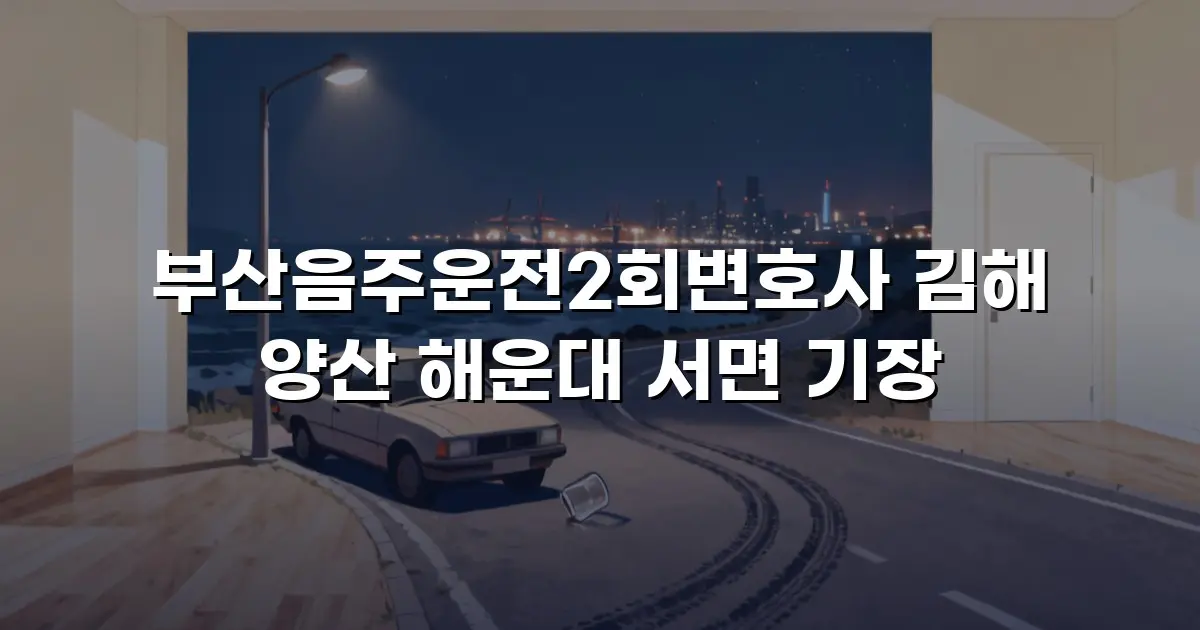 부산음주운전2회변호사 김해 양산 해운대 서면 기장