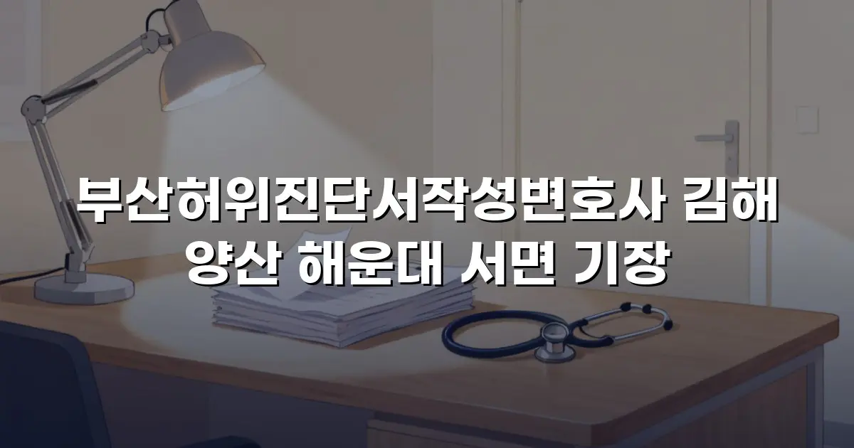 부산허위진단서작성변호사 김해 양산 해운대 서면 기장