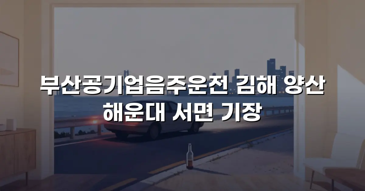 부산공기업음주운전 김해 양산 해운대 서면 기장