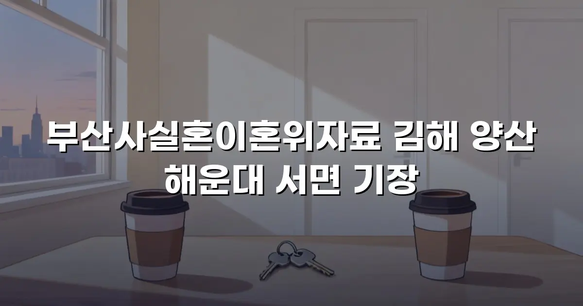 부산사실혼이혼위자료 김해 양산 해운대 서면 기장