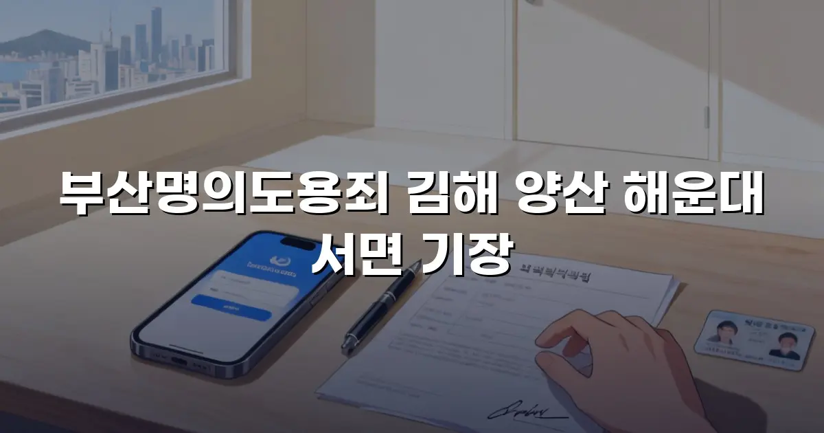 부산명의도용죄 김해 양산 해운대 서면 기장