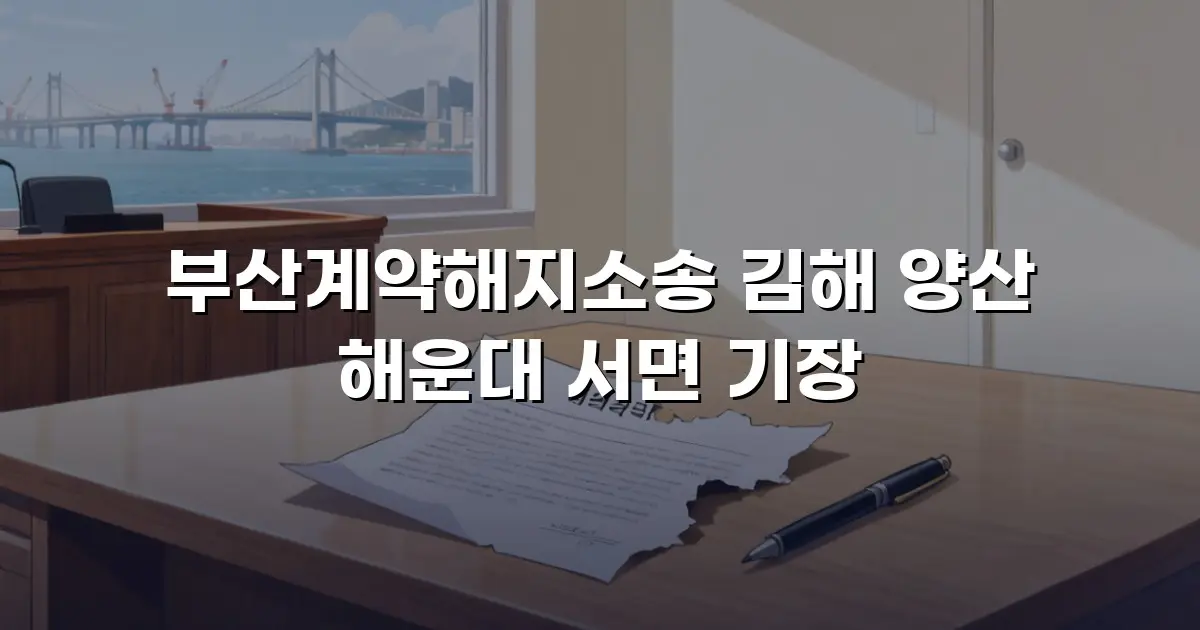 부산계약해지소송 김해 양산 해운대 서면 기장